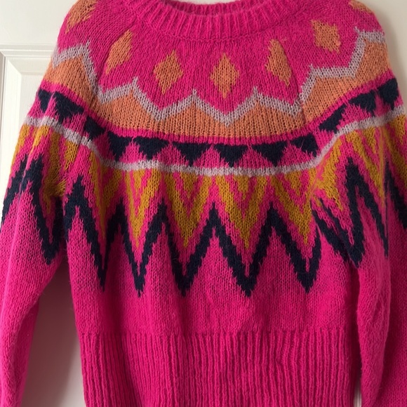 Pink Printed Crew Neck Sweater - Picture 3 of 4